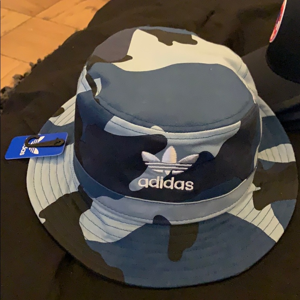 Adidas blue camp bucket hat